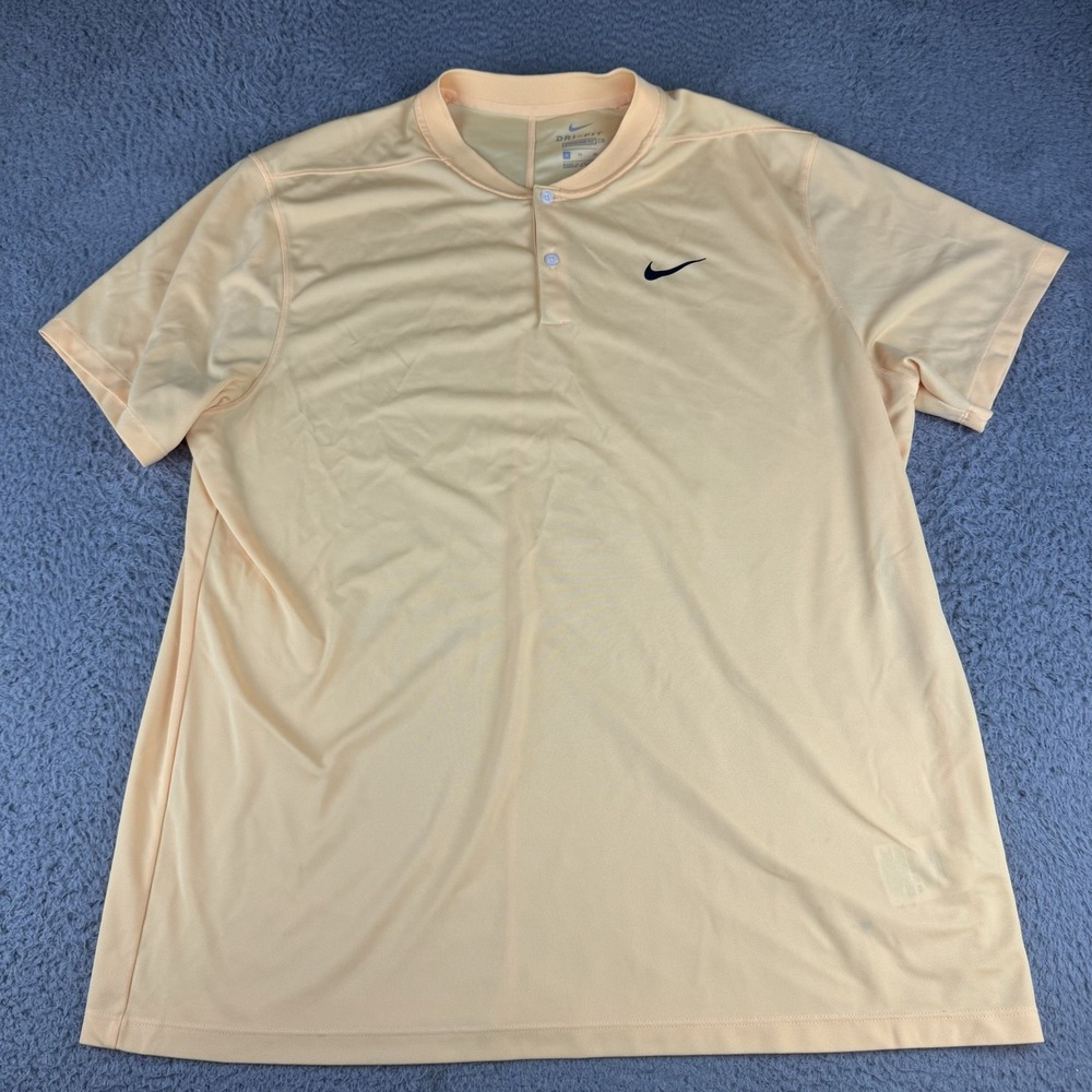 Nike Dri-FIT Polo Shirt Mens Xl Orange Blade Collar Golf Performance